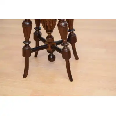 Viktorianischer Klavier- oder Schminktischhocker 