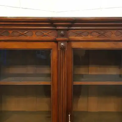 Viktorianische Vitrine-Bücherschrank aus Mahagoni 