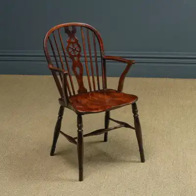 Set aus 10 viktorianischen Windsor-Stühlen 