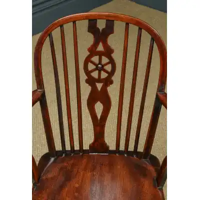 Set aus 10 viktorianischen Windsor-Stühlen 