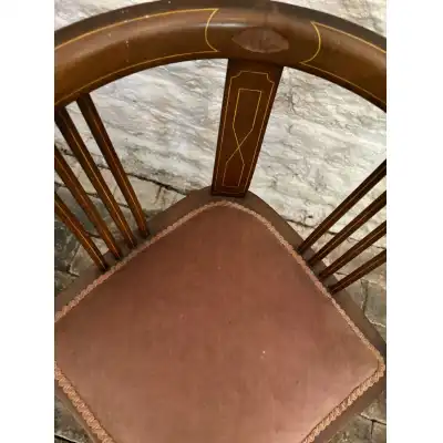 Paar edwardianische Mahagoni-Eckstühle 