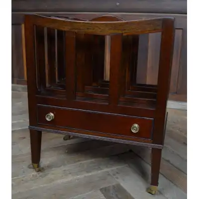 Antiker Edwardianischer Mahagoni Zeitschriftenständer - Canterbury 