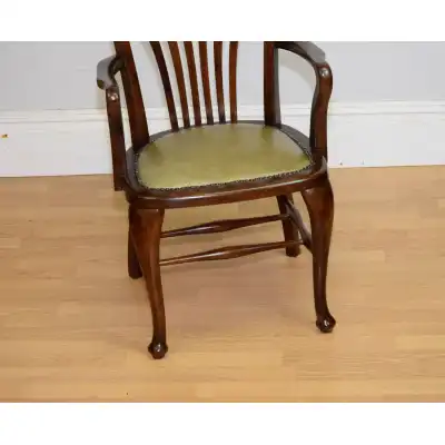 Antiker Edwardianischer Schreibtischstuhl aus Buchen- und Birkenholz