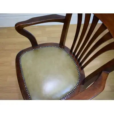 Antiker Edwardianischer Schreibtischstuhl aus Buchen- und Birkenholz