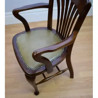 Antiker Edwardianischer Schreibtischstuhl aus Buchen- und Birkenholz