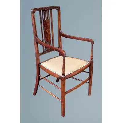 Antiker Edwardianischer Mahagoni-Armstuhl