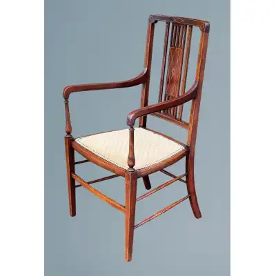 Antiker Edwardianischer Mahagoni-Armstuhl