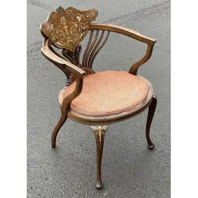 Original Edwardianischer Mahagoni-Armlehnstuhl