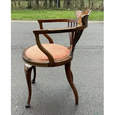 Original Edwardianischer Mahagoni-Armlehnstuhl