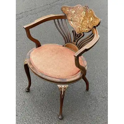 Original Edwardianischer Mahagoni-Armlehnstuhl