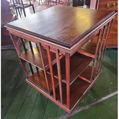 Drehbares Bücherregal aus Mahagoni – Edwardianisches Design