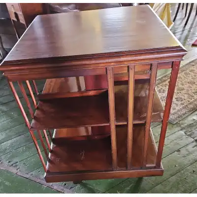 Drehbares Bücherregal aus Mahagoni – Edwardianisches Design