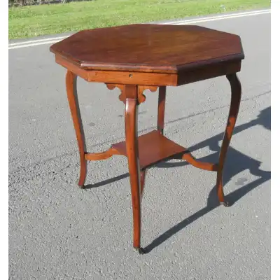 Edwardianischer Mahagoni-Achtecktisch – Antik, ca. 1900