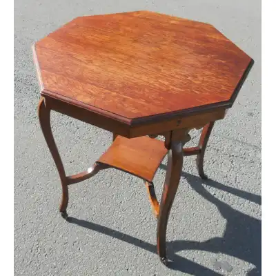 Edwardianischer Mahagoni-Achtecktisch – Antik, ca. 1900
