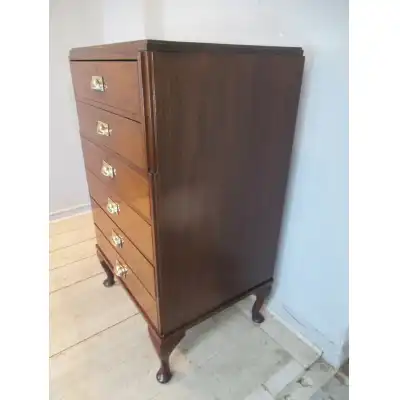 Art-Déco Mahagoni-Kommode mit sechs Schubladen – Antik, ca. 1930