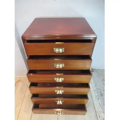 Art-Déco Mahagoni-Kommode mit sechs Schubladen – Antik, ca. 1930
