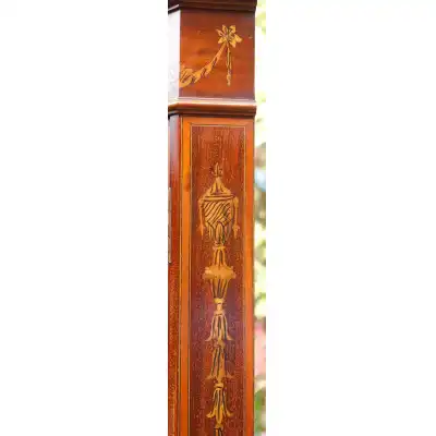 Edwardianische Mahagoni-Eckvitrine mit Intarsien & Unterschrank – Antik, ca. 1900-1910
