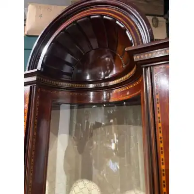 Edwardianische Mahagoni-Vitrine mit Intarsien & Glasfront – Antik, ca. 1900