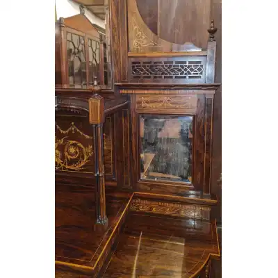 Spätvictorianisches Palisander-Sideboard mit Intarsien – Antik, ca. 1890