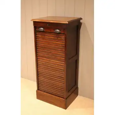 Antiker Eichen-Rolladenschrank mit neun Schubladen & Schloss – ca. 1920