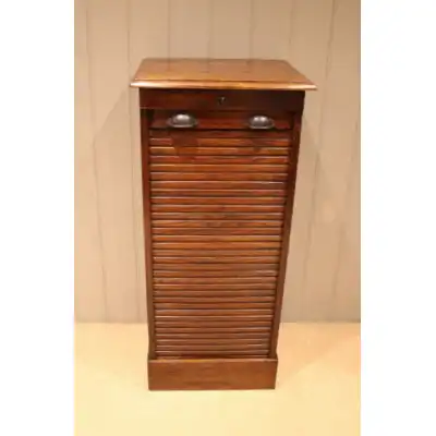 Antiker Eichen-Rolladenschrank mit neun Schubladen & Schloss – ca. 1920