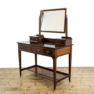 Antiker edwardianischer Mahagoni-Frisiertisch-Schminktisch 
