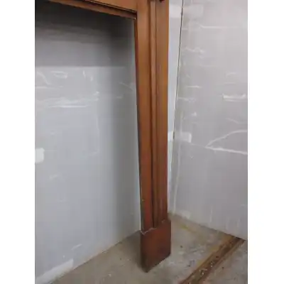 Mahagoni Kaminumrandung mit Einlegearbeit & Spiegel – Antik von 1910