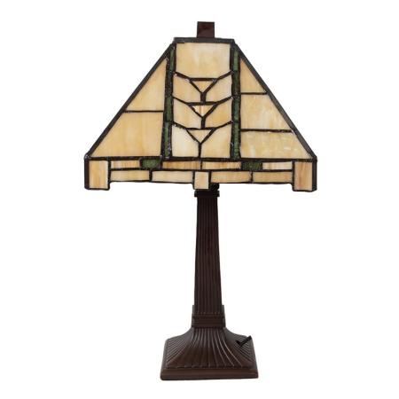 Clayre & Eef Tiffany Tischlampe 23x23x38 cm Beige Glas Schreibtischlampe
