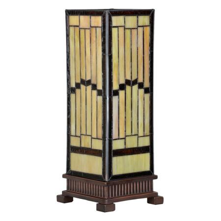 Clayre & Eef Tiffany Tischlampe 17x17x44 cm Beige Glas Kunststoff