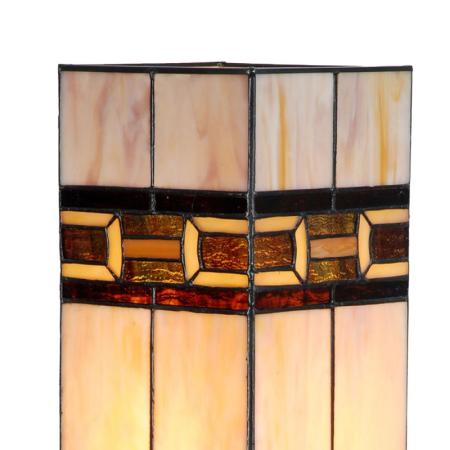 Clayre & Eef Tiffany Tischlampe 17x17x44 cm Beige Glas Kunststoff