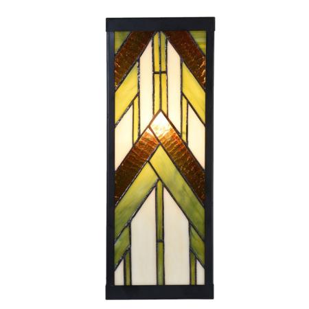 Clayre & Eef Wandleuchte Tiffany 14x16x40 cm Beige Glas Metall