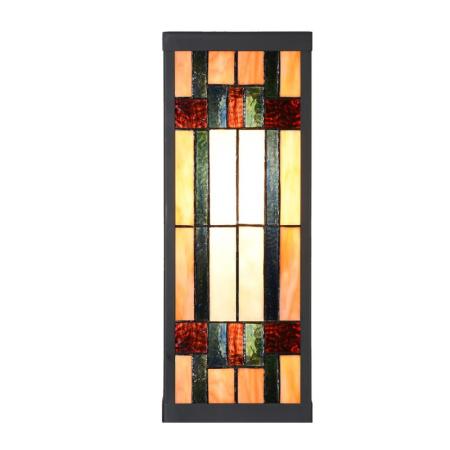 Clayre & Eef Wandleuchte Tiffany 14x16x40 cm Beige Glas Metall