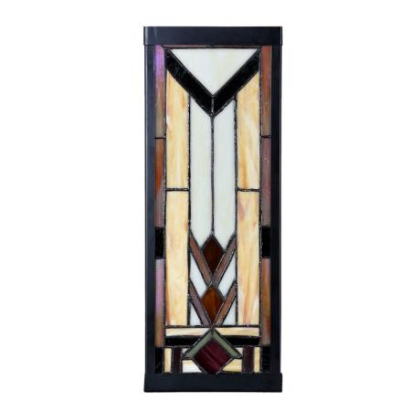 Clayre & Eef Wandleuchte Tiffany 14x16x40 cm Beige Glas Metall