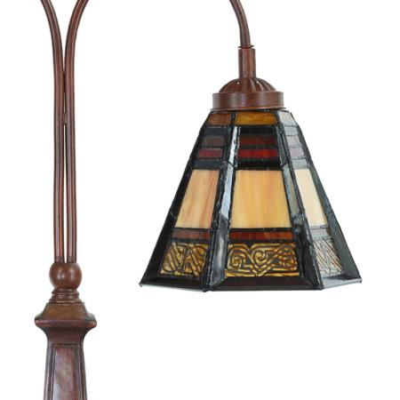 Clayre & Eef Tiffany Tischlampe 48x19x64 cm Braun Glas Kunststoff