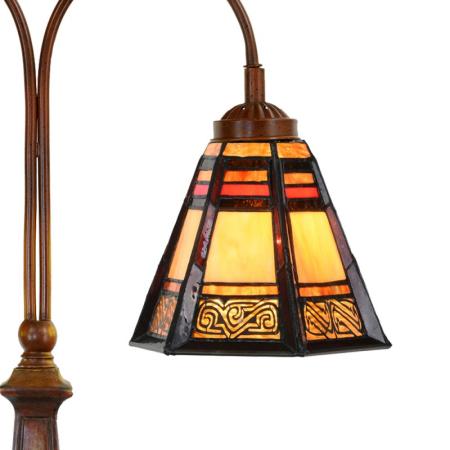 Clayre & Eef Tiffany Tischlampe 48x19x64 cm Braun Glas Kunststoff