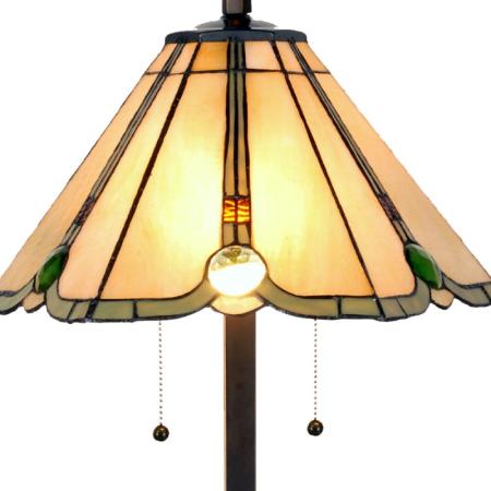Clayre & Eef Tiffany Tischlampe Ø 40x67 cm Beige Glas Metall