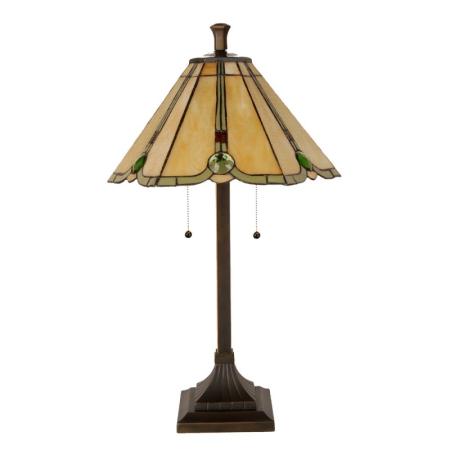 Clayre & Eef Tiffany Tischlampe Ø 40x67 cm Beige Glas Metall