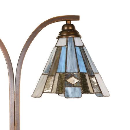 Clayre & Eef Tiffany Tischlampe 48x19x57 cm Braun Glas Kunststoff