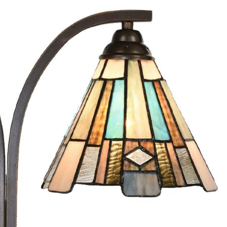 Clayre & Eef Tiffany Tischlampe 48x19x57 cm Braun Glas Kunststoff