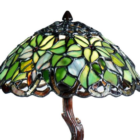 Clayre & Eef Tiffany Tischlampe Ø 25x31 cm Grün Glas Schreibtischlampe Tiffany