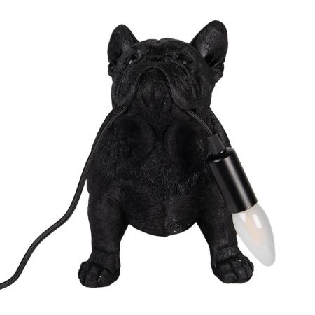 Clayre & Eef Tischlampe Hund 35x19x28 cm Schwarz Kunststoff