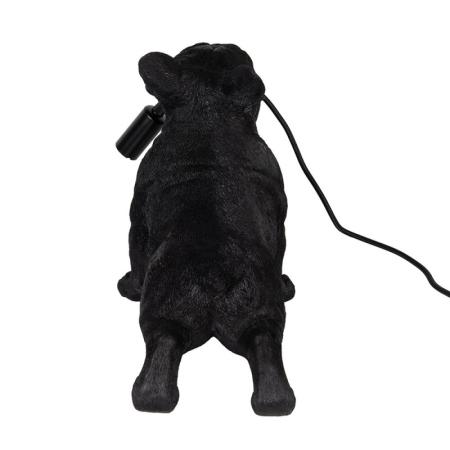 Clayre & Eef Tischlampe Hund 35x19x28 cm Schwarz Kunststoff