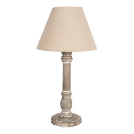 Clayre & Eef Tischlampe Ø 23x45 cm Braun Holz Schreibtischlampe