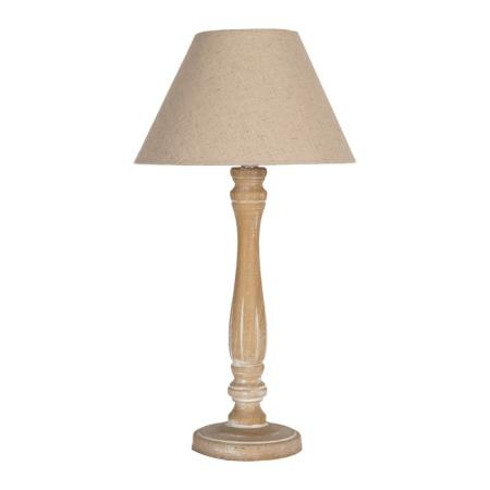 Clayre & Eef Tischlampe Ø 26x50 cm Braun Holz Schreibtischlampe