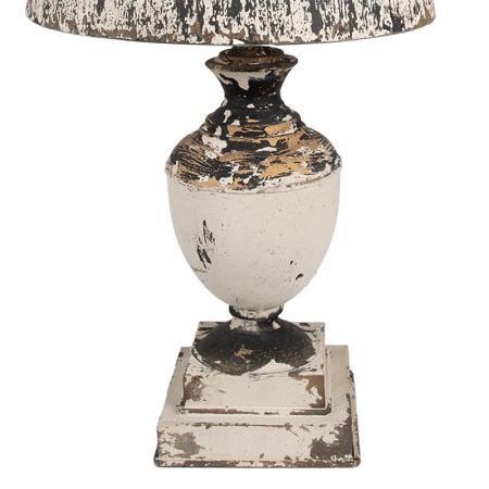 Clayre & Eef Tischlampe Ø 32x60 cm Beige Holz Metall Schreibtischlampe