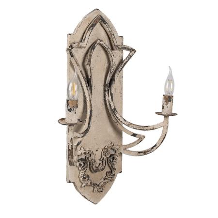 Clayre & Eef Wandleuchte 41x17x60 cm Beige Eisen Wandlampe