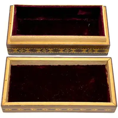 Hochwertige Viktorianische Tunbridge Ware Box mit Rosenmarqueterie, 1890