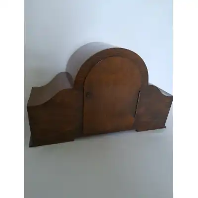 Edle Art-Deco Walnuss Kaminuhr mit Westminster-Chimes