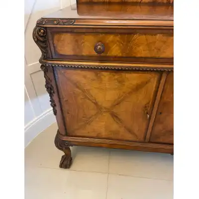 Hochwertiges antikes Sideboard aus Maser-Walnuss von Maple & Co. – ca. 1920