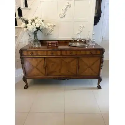 Hochwertiges antikes Sideboard aus Maser-Walnuss von Maple & Co. – ca. 1920